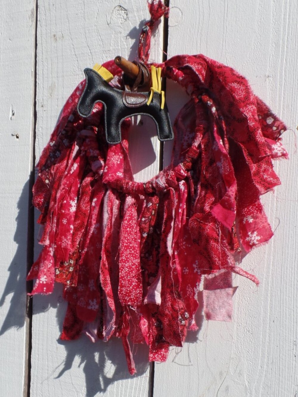 Hand Crafted  Distressed Wall Swag VINTAGE Hoop HOLIDAY * Horse Ornament NFS